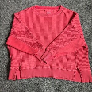 American Eagle Outfitters Textured Coral Sweater